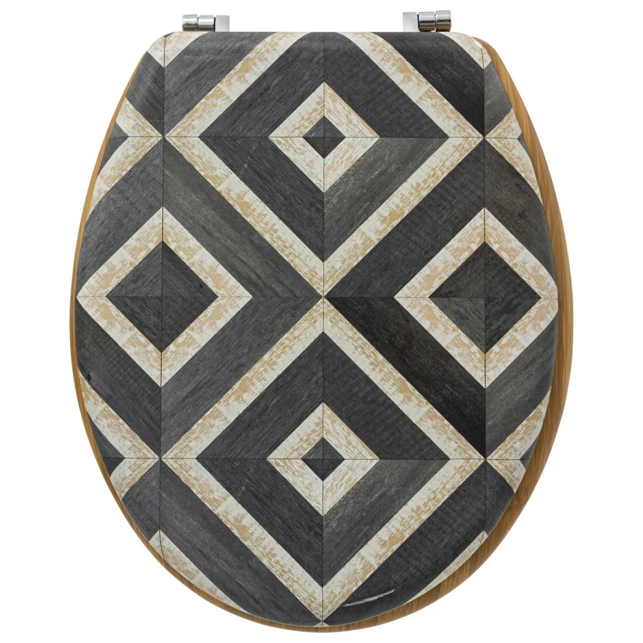ATMOSPHERA Abattant WC bois (36 x 42,5 cm) Canvas Gris Discount
