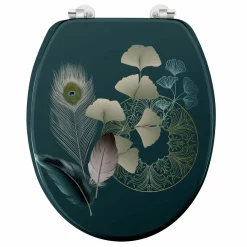 douceur d'intu017drieur Abattant WC bois (37 x 46 cm) Ginkoblue Bleu Discount