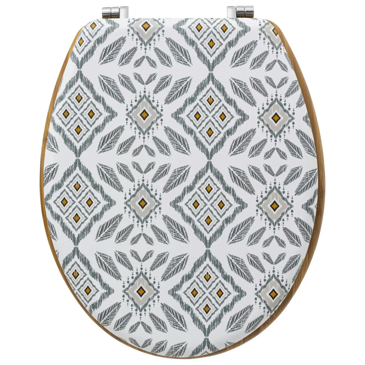 ATMOSPHERA Abattant WC bois (36 x 42,5 cm) Hapache Multicolore Blanc Best