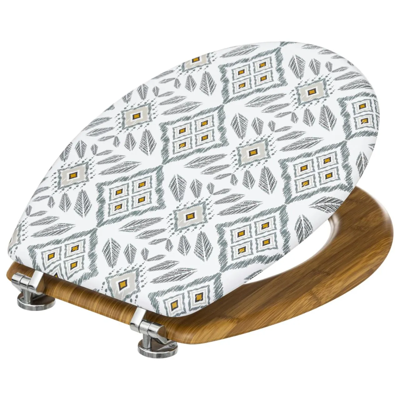 ATMOSPHERA Abattant WC bois (36 x 42,5 cm) Hapache Multicolore Blanc Best