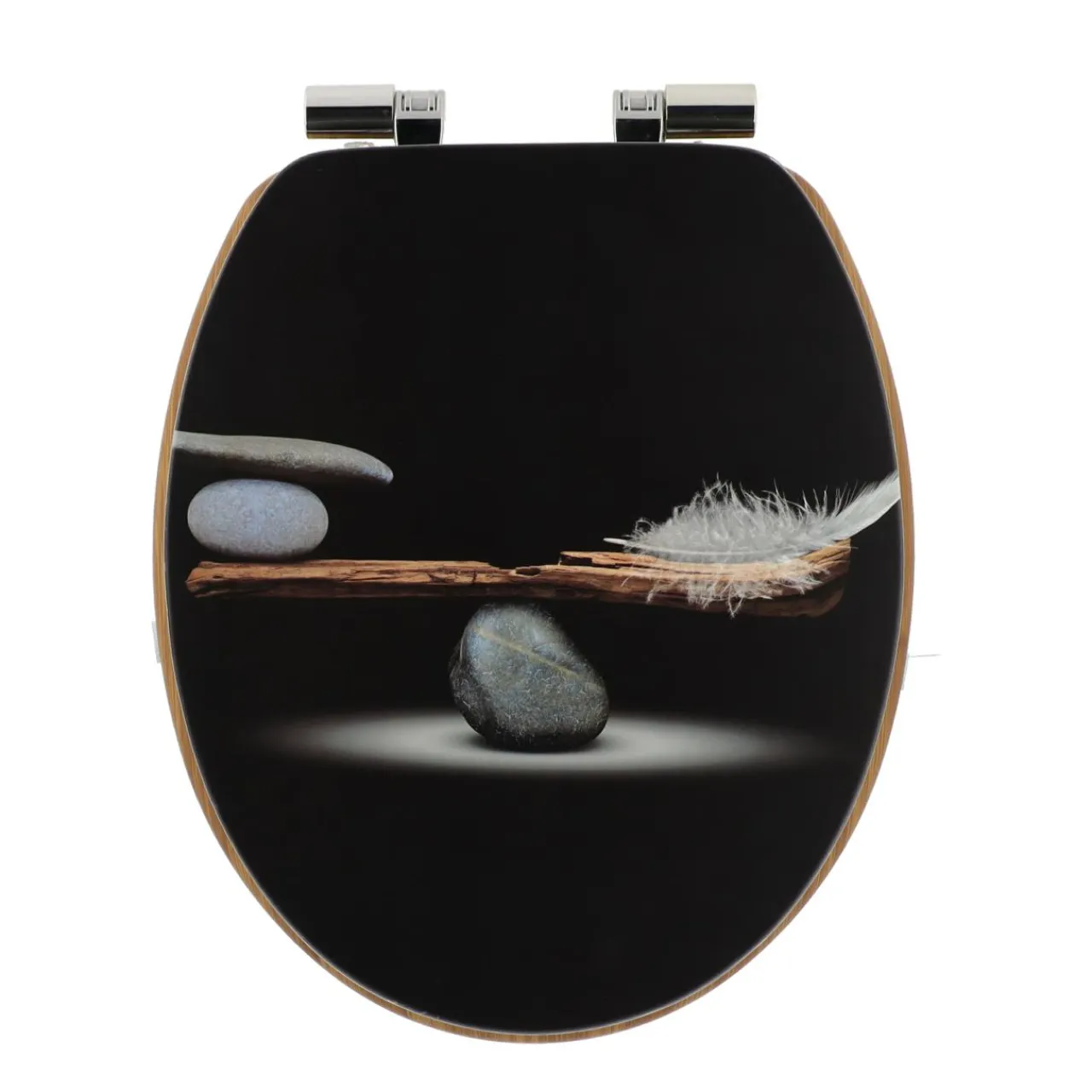 TENDANCE Abattant WC frein de chute 18 pouces MDF Plenitude Noir Sale