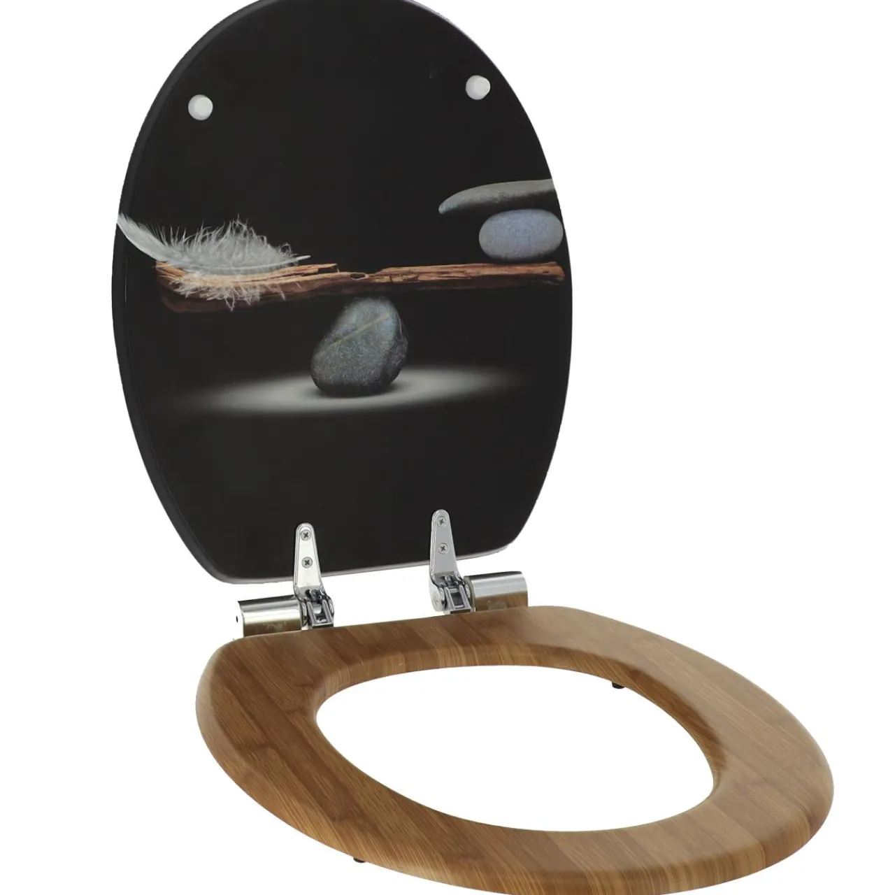 TENDANCE Abattant WC frein de chute 18 pouces MDF Plenitude Noir Sale