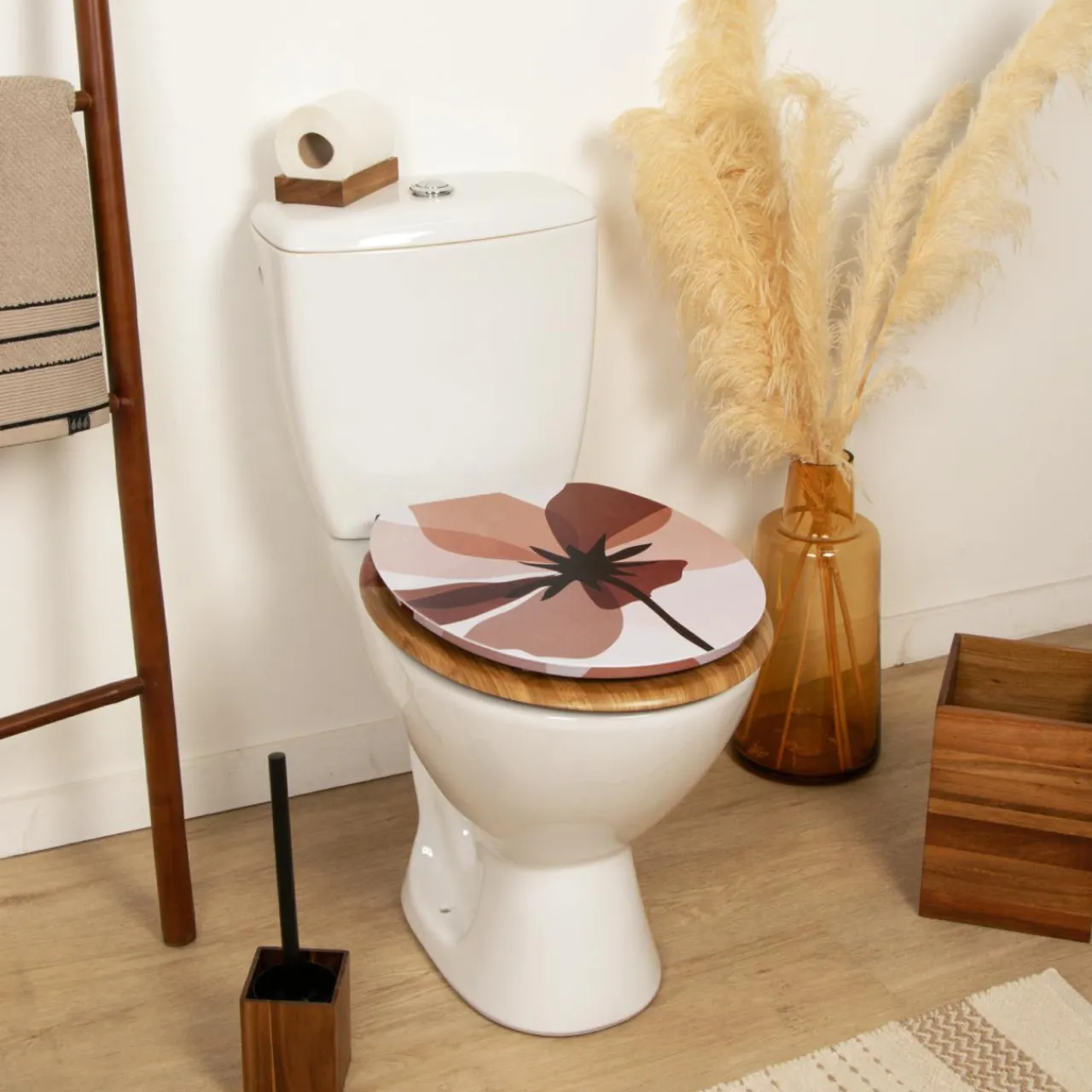 TENDANCE Abattant WC frein de chute 18 pouces MDF Natural Simplicity Multicolore