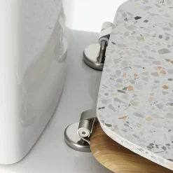 TENDANCE Abattant WC 18 pouces façon Terrazzo Blanc Outlet