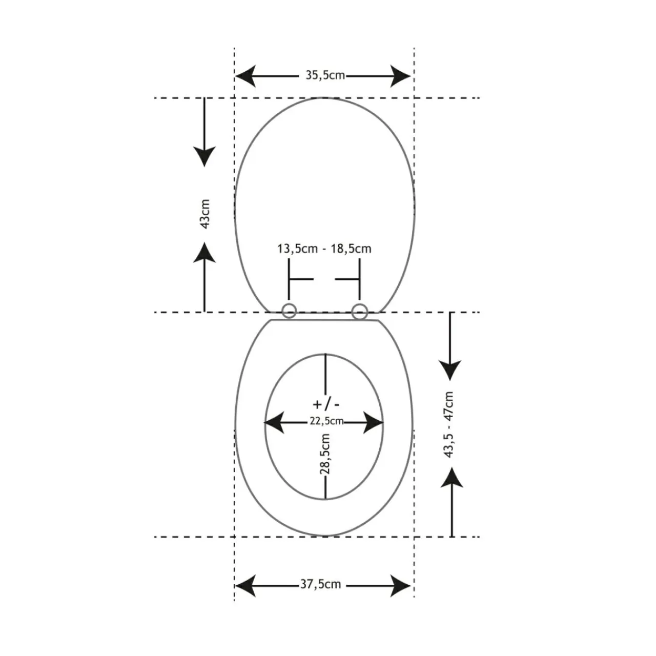 TENDANCE Abattant WC 18 pouces MDF Ecrin Multicolore Hot
