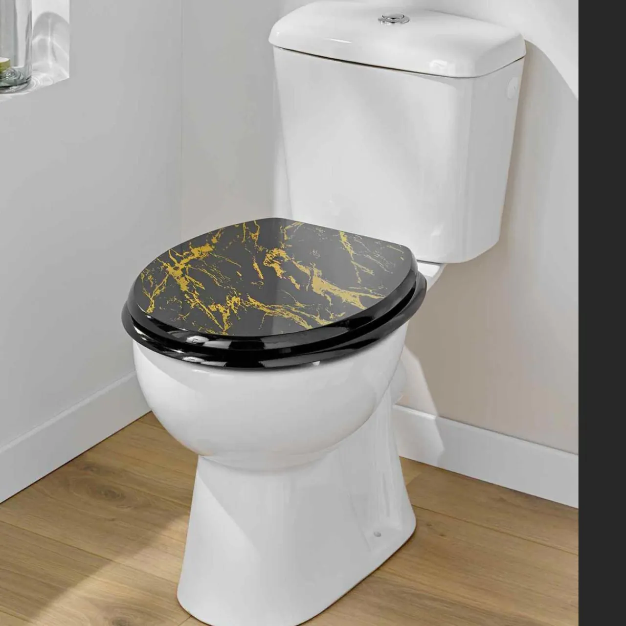 douceur d'intu017drieur Abattant WC 18 pouces MDF effet marbre Aquamarbre Noir Online