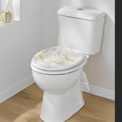 douceur d'intu017drieur Abattant WC 18 pouces MDF effet marbre Aquamarbre Blanc Online