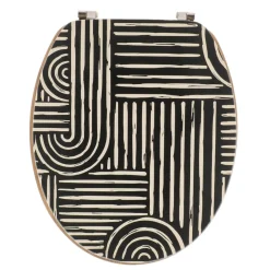 TENDANCE Abattant WC 18 pouces MDF Ethnic Vibes Noir Sale