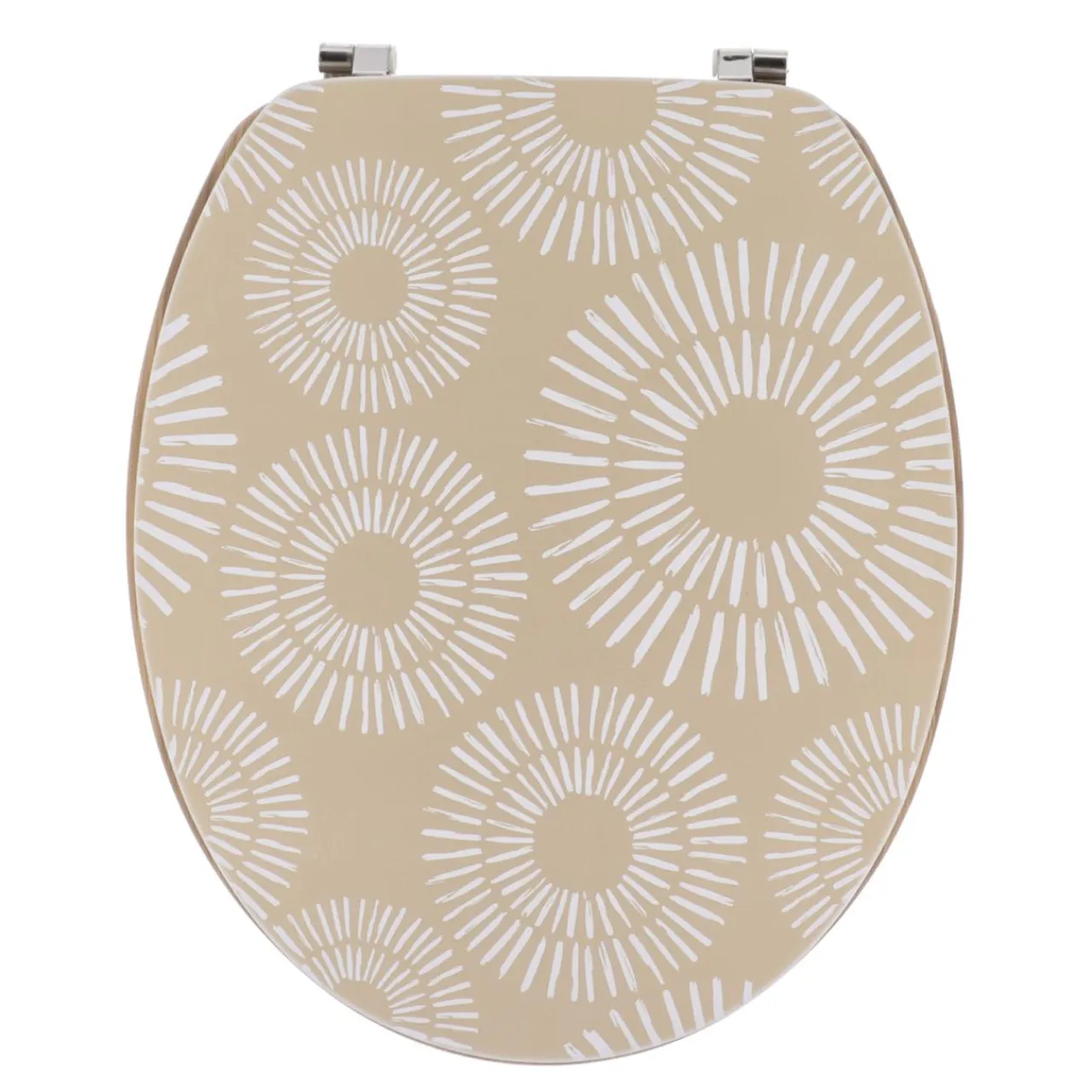 TENDANCE Abattant WC 18 pouces MDF Ethnic Spirals Beige Clearance