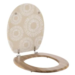TENDANCE Abattant WC 18 pouces MDF Ethnic Spirals Beige Clearance