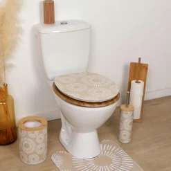 TENDANCE Abattant WC 18 pouces MDF Ethnic Spirals Beige Clearance