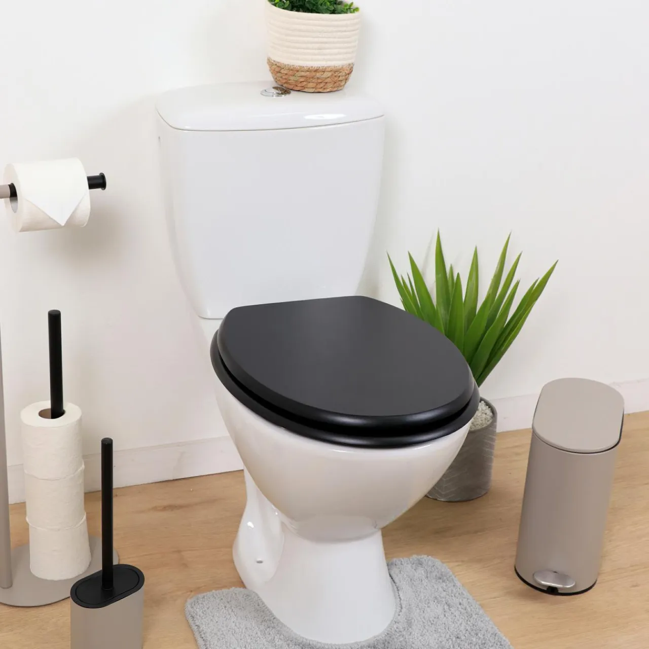 TENDANCE Abattant WC 18 pouces MDF Primo Noir Hot