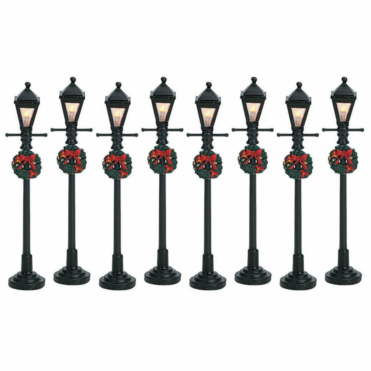 LEMAX Accessoire (H10 cm) Lot de 8 Réverbères lumineux à piles Hot
