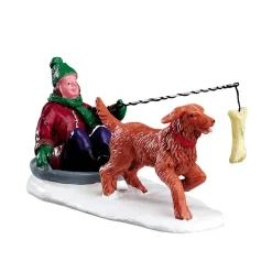 LEMAX Accessoire (H4,2 cm) Luge avec son chien New