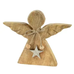 KAEMINGK Ange de Noël en bois à poser (H14 cm) Sweety Naturel Hot