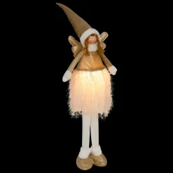 JJA Ange de Noël lumineux à piles (H95 cm) Fée lune téléscopique Dée Or Online