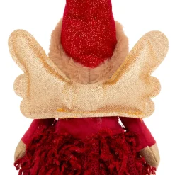 JJA Ange de Noël lumineux à piles (H55 cm) Fée clair de lune assise Rouge Clearance