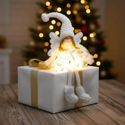 KOOPMAN Ange de Noël lumineux à piles (H60 cm) Gladys plumage Blanc Online