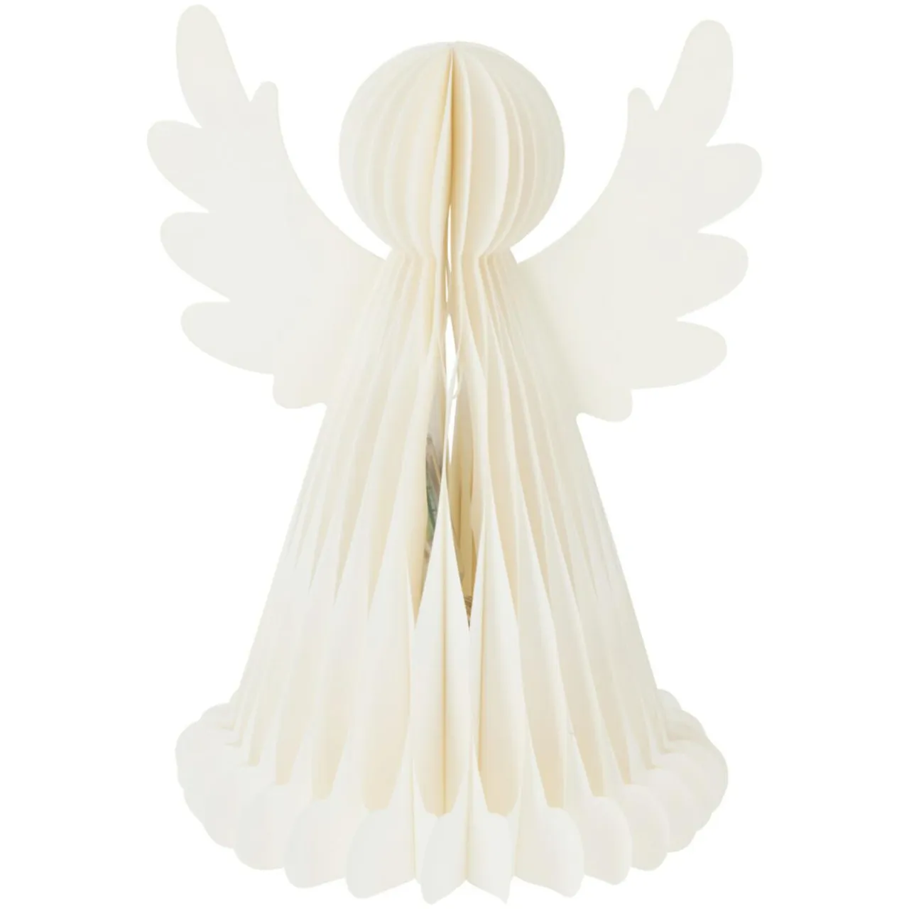 KOOPMAN Ange lumineux à piles 6 LED (H38 cm) Papier fermeture magnétique Blanc Outlet
