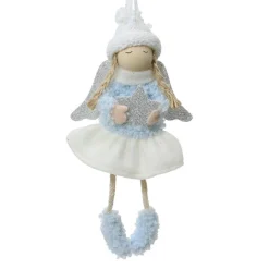 KAEMINGK Ange à suspendre (H16 cm) Petite Fille étoilée Bleu Hot