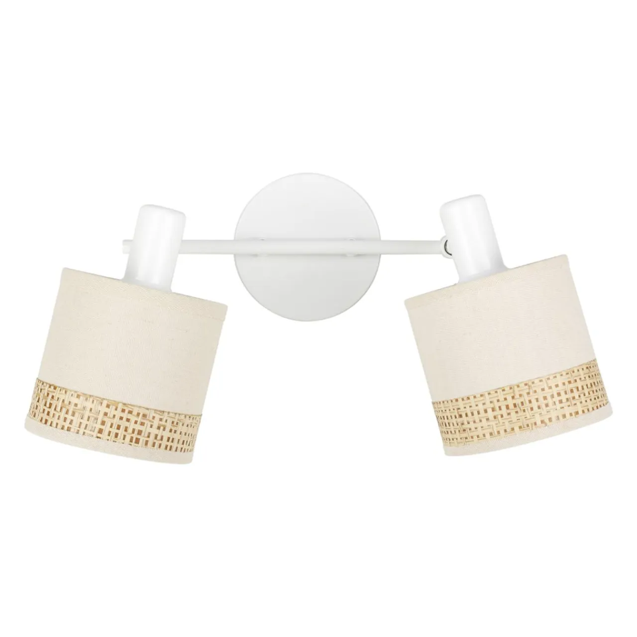 OSTARIA Applique murale 2 abat-jour orientables métal et rotin (30 x 17 cm) Bohemia Beige Outlet