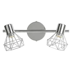 OSTARIA Applique murale 2 abat-jour orientables métal (30 x 16 cm) Diamond Argent Hot