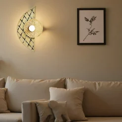 EMINZA Applique murale en bambou (H50 cm) Ravina et naturel Noir New