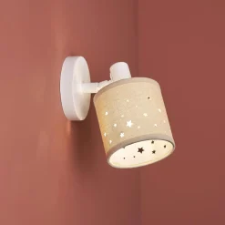 OSTARIA Applique murale orientable métal et lin (10 x 18 cm) Estrella Beige Hot
