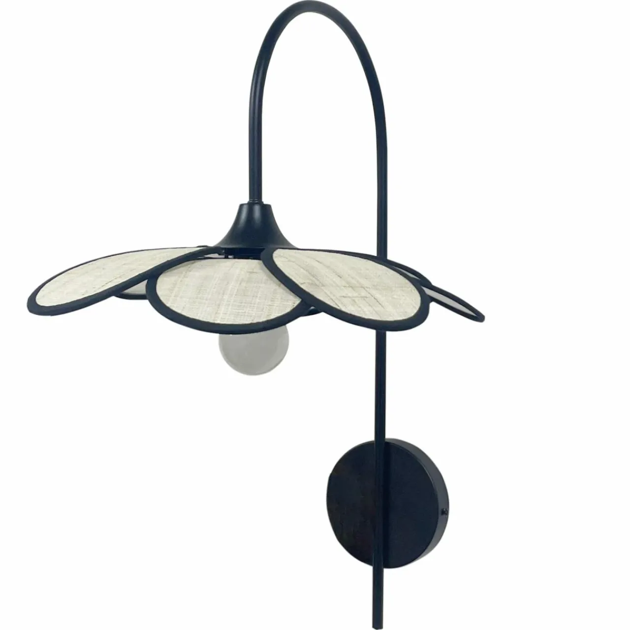EMINZA Applique murale pétale en tissu (H62 cm) Alava Noir