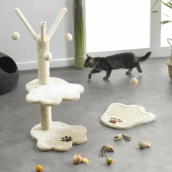 LOVE STORY Arbre à chat avec jouet Ecru New