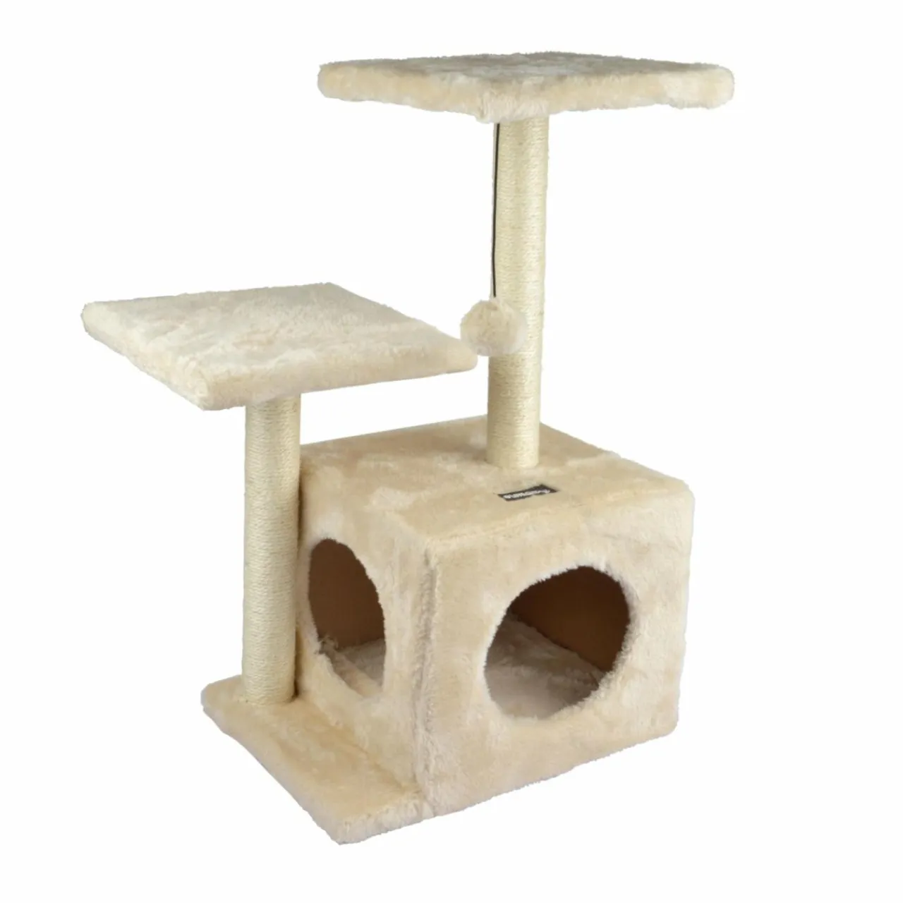 LOVE STORY Arbre à chat avec jouet et niche Ecru Outlet