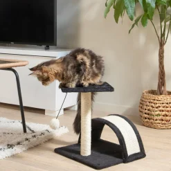LOVE STORY Arbre à chat avec jouet et tunnel Anthracite Clearance