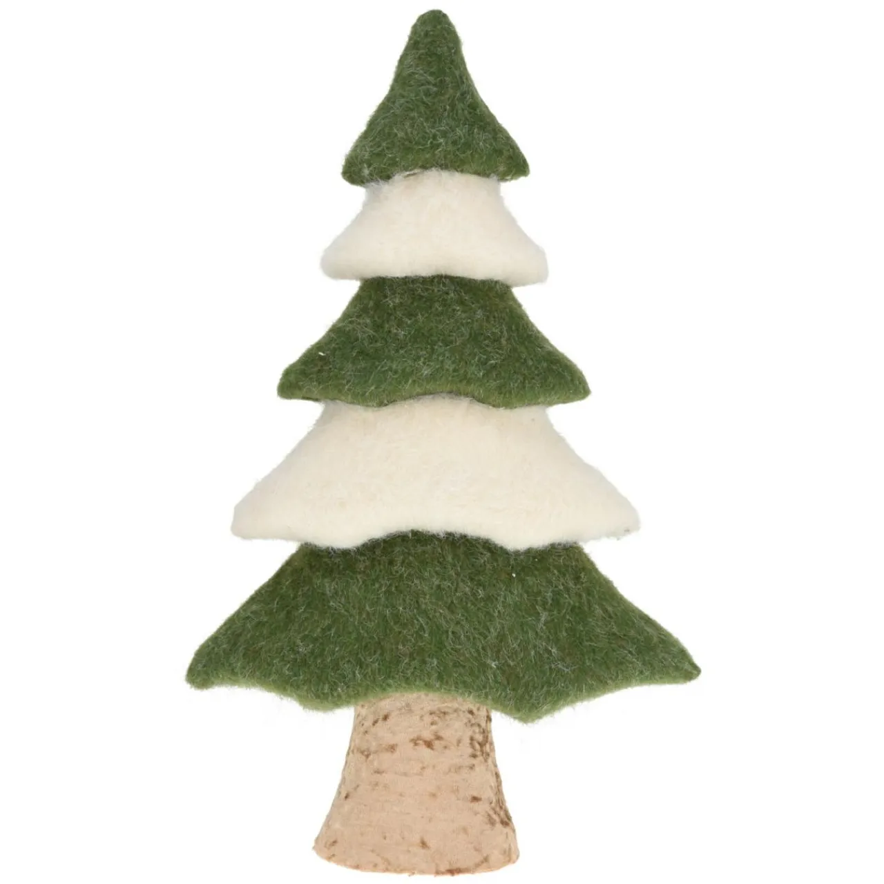 KOOPMAN Arbre de Noël en feutrine (H50 cm) Mousselin et blanc Vert Hot