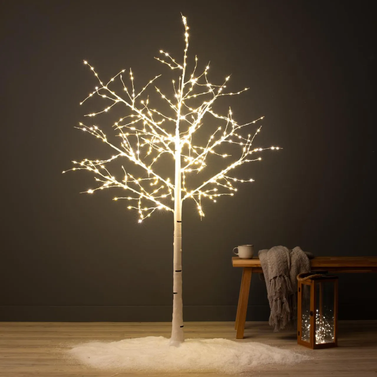 KAEMINGK Arbre lumineux 600 LED (H180 cm) Bouleau Lucidum Blanc chaud Hot