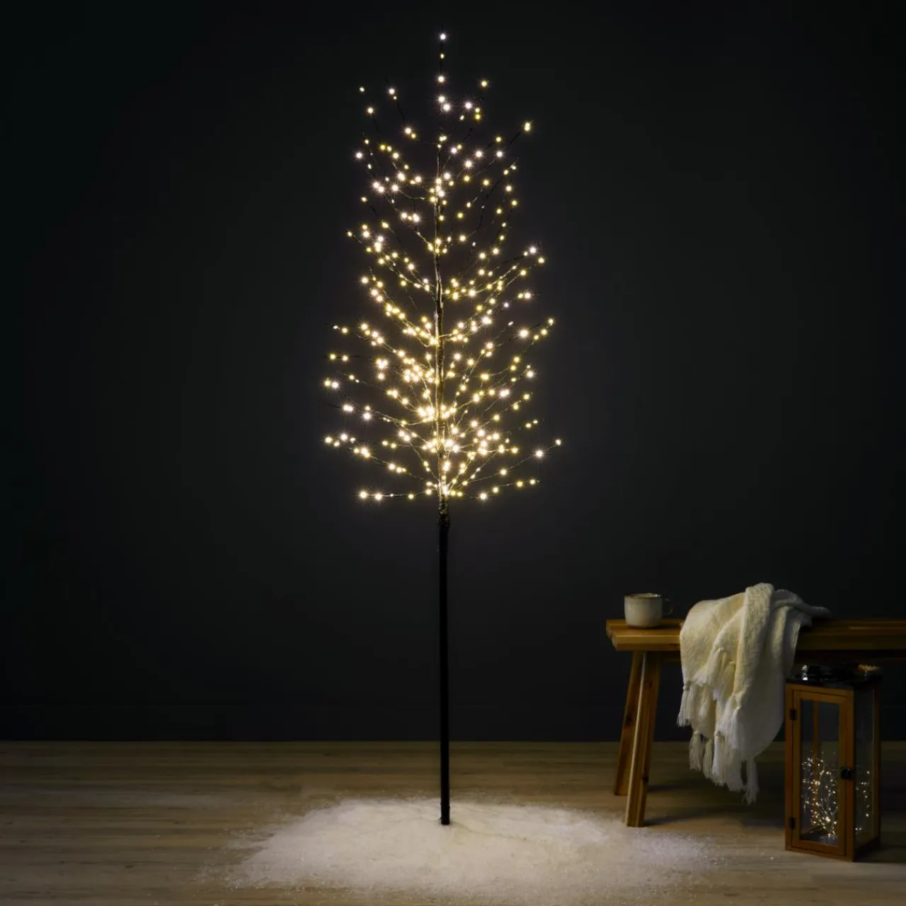 EMINZA Arbre lumineux 360 LED (H180 cm) Bouleau d'hiver Blanc chaud