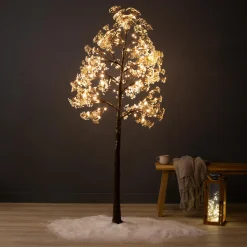 EMINZA Arbre lumineux 180 LED (H180 cm) Gypsophile givré Blanc chaud Discount