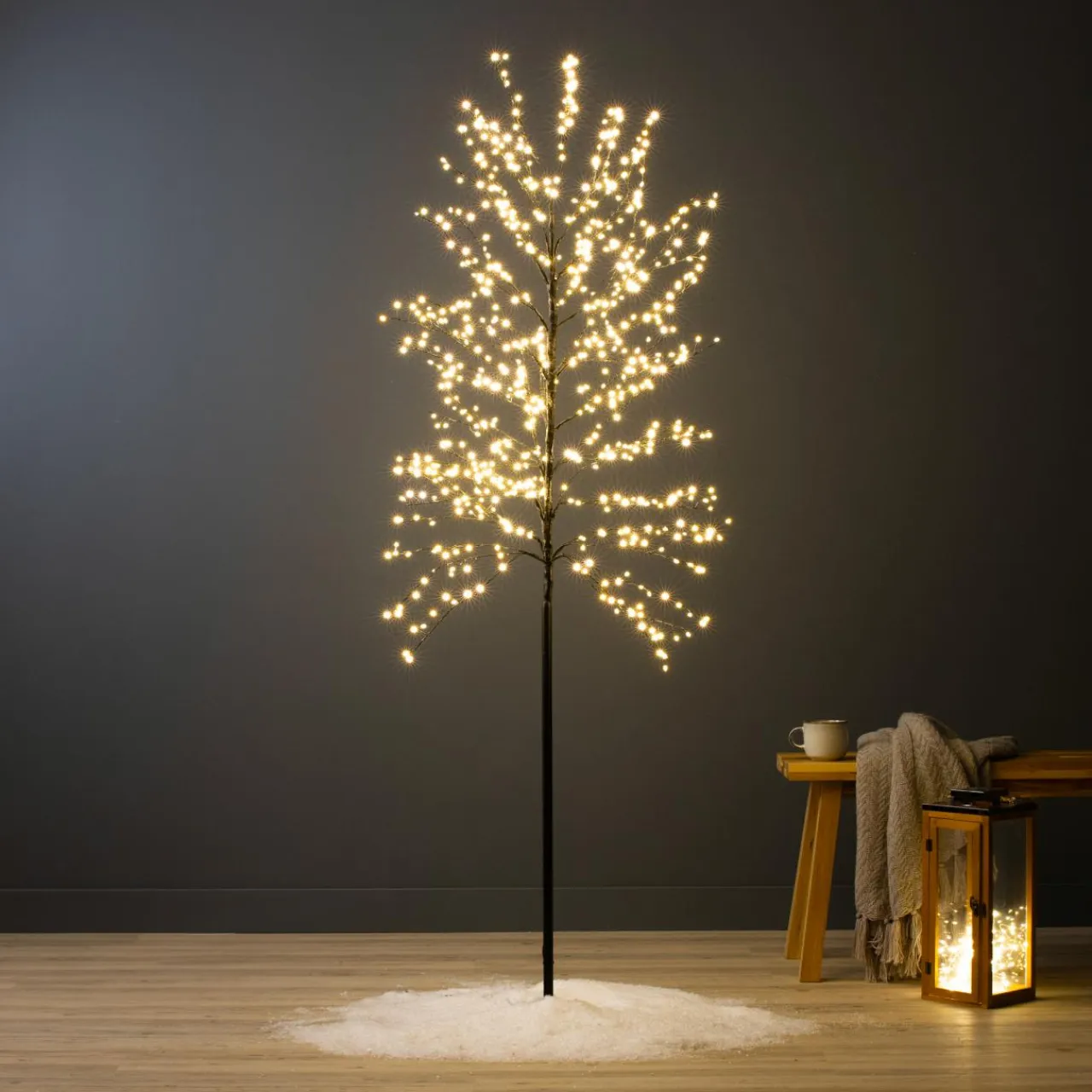 KAEMINGK Arbre lumineux 720 LED (H180 cm) Holly Platane et blanc chaud Noir Hot
