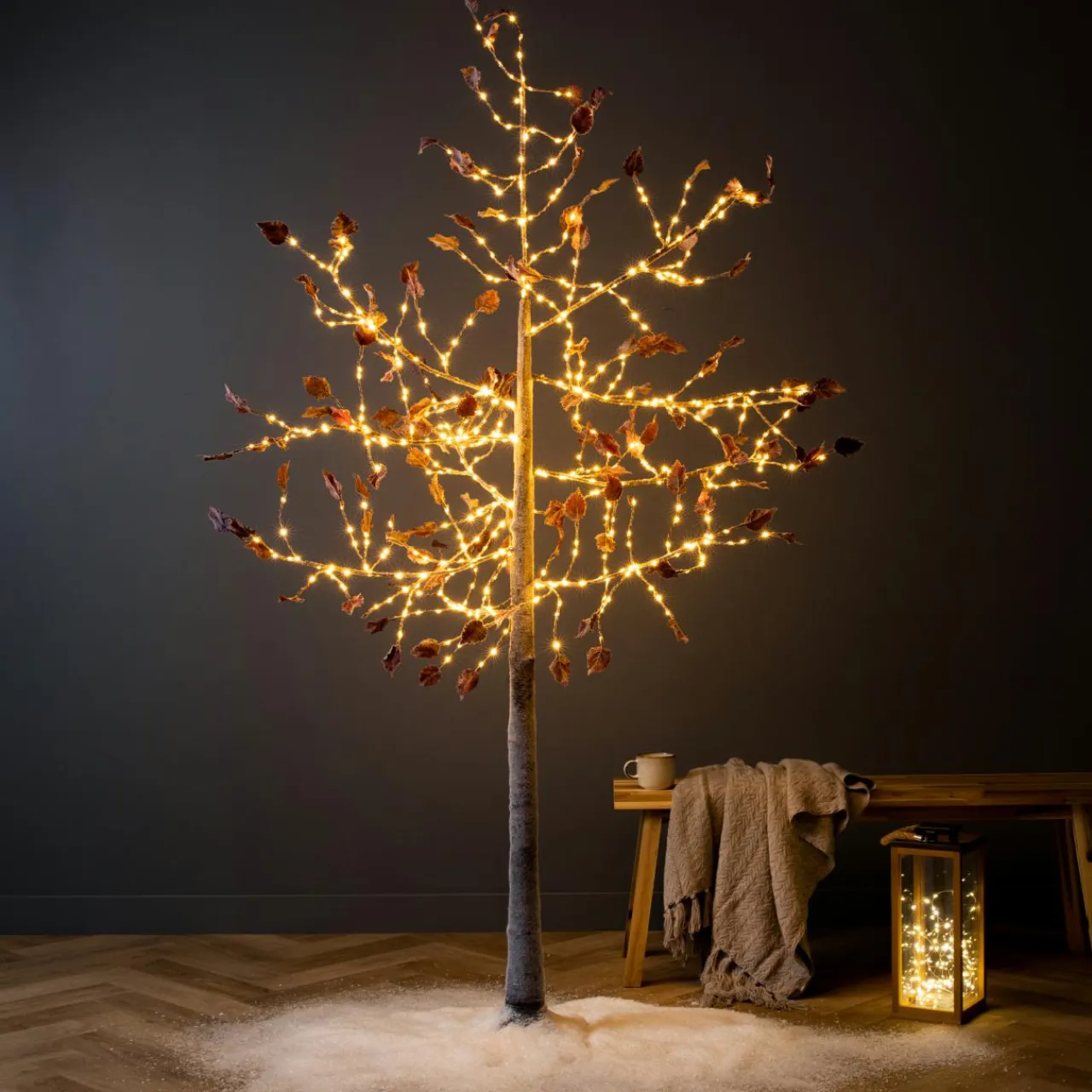 EMINZA Arbre lumineux 600 LED (H210 cm) Peuplier Elissa Blanc chaud Sale