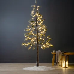 KAEMINGK Arbre lumineux 96 LED (H180 cm) Pin Clarius enneigé Blanc chaud New