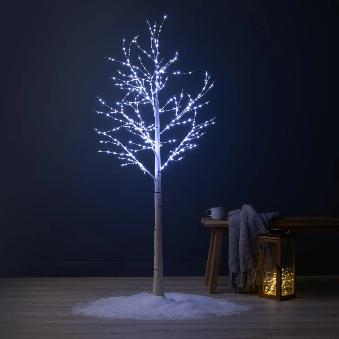 EMINZA Arbre lumineux 400 Micro LED (H150 cm) Bouleau Wills Blanc froid Clearance