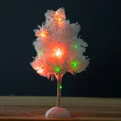 KAEMINGK Arbre lumineux à piles 16 LED (H22 cm) Christmas Multicolore Blanc Hot