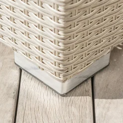 MOBELLIA Banquette en résine tressée 2 places Palma Gris et taupe Tressé Gris - Taupe Best