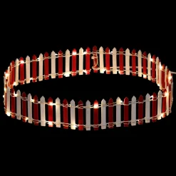 JJA Barrière en bois lumineuse (H9 cm) pour village Rouge Discount