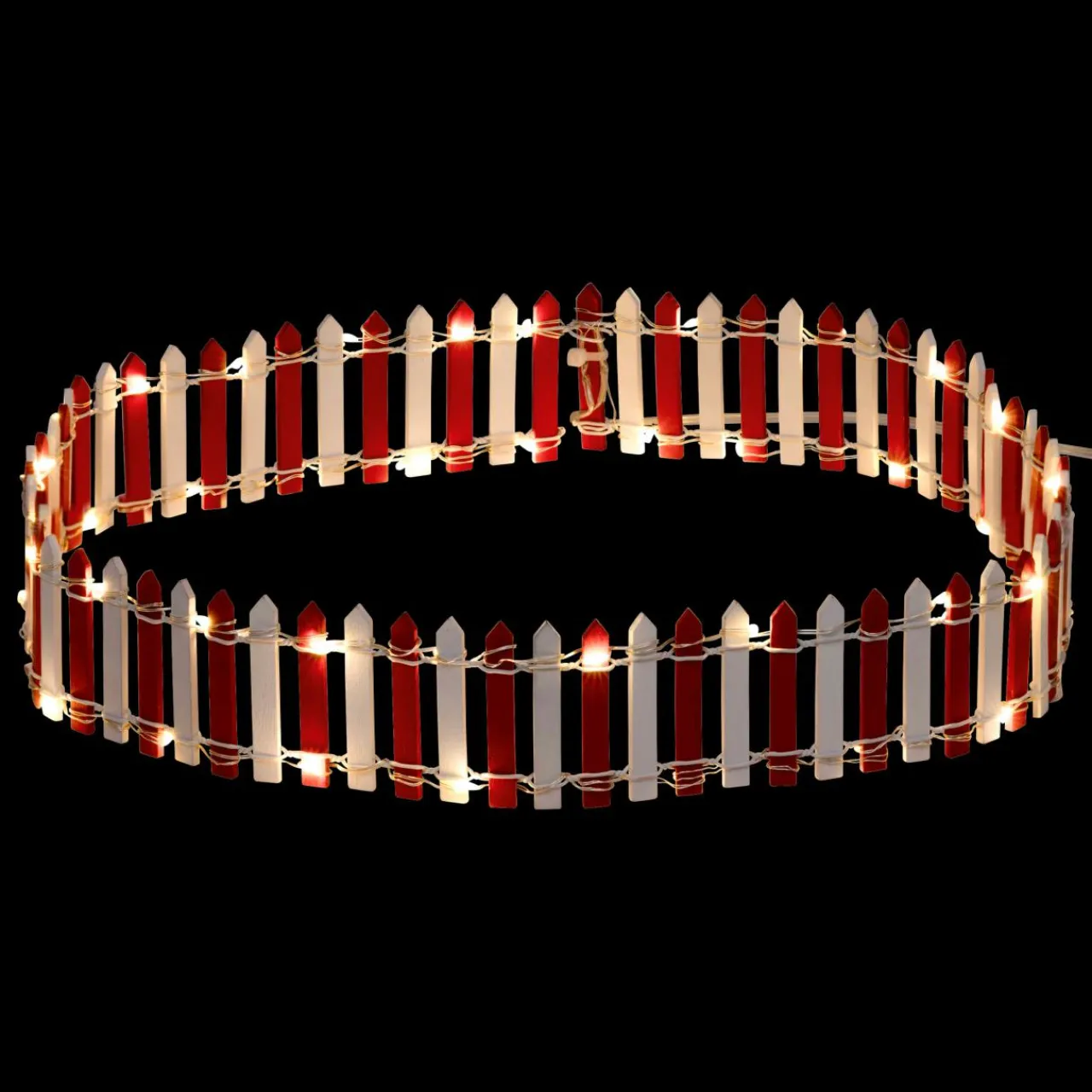 JJA Barrière en bois lumineuse (H9 cm) pour village Rouge Discount