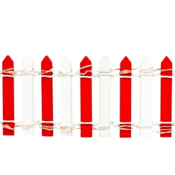 JJA Barrière en bois lumineuse (H9 cm) pour village Rouge Discount