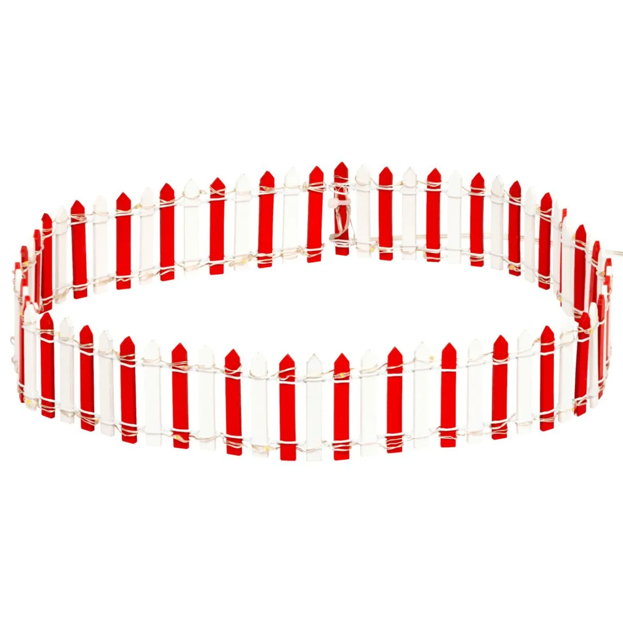 JJA Barrière en bois lumineuse (H9 cm) pour village Rouge Discount