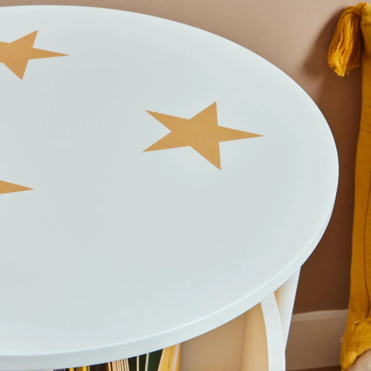 EMINZA Bibliothèque à roulettes enfant bois (H59 cm) Stars he Blanc Best