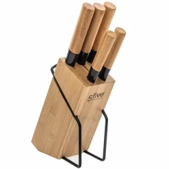 5 Five Simply Smart Bloc de 5 couteaux bambou Naturel Sale