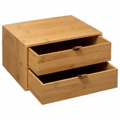 5 Five Simply Smart Boite bambou 2 tiroirs (H14 cm) Sury Naturel Outlet