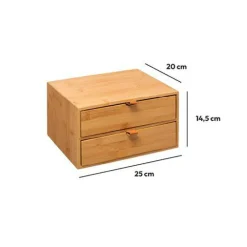 5 Five Simply Smart Boite bambou 2 tiroirs (H14 cm) Sury Naturel Outlet